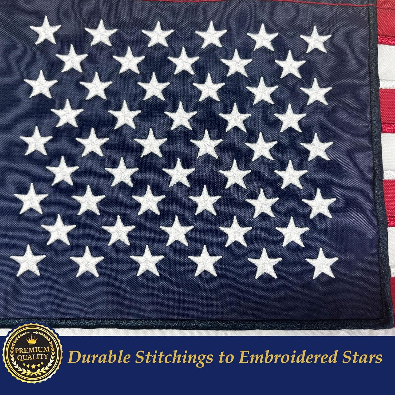 Texas State Boat Flag - 16x24 Inch Embroidered Stars, Nylon With Brass Grommets