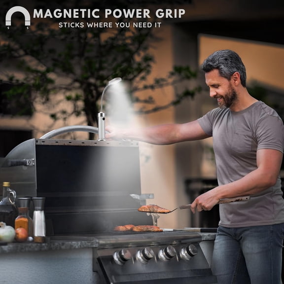 TG4THT-BBQ Grill Lights Magnetic Base Super-Bright LED Lights-360 Degree Flexible Gooseneck, Weather Resistant, Task Lighting Barbecue Grilling, 2 Pack