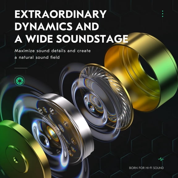 TG4THT-CCZ BC01 PRO in Ear Monitor Headphones, IEM for Gaming, HiFi Powerful Bass Gaming Earbuds, 1BA 1DD High Fidelity IEMS in Ear Headphones for Singers Musicians with Patent Ear fins (Without mic,