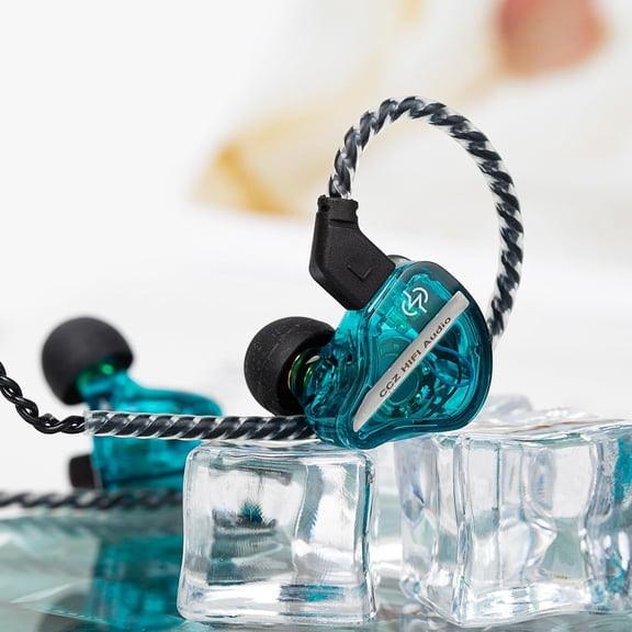 TG4THT-CCZ DC01 PRO in Ear Monitor, Wired Gaming Earbuds Headphone, Ultra-strong Bass, Customized Ear Hook, 4N OFC Detachable Cable, IEM Earphone Noise Canceling Headset for Audiophiles (Cyan, withou