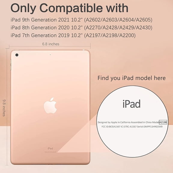 TG4THT-Case for iPad 9th/8th/7th Generation, 3 in 1 Heavy Duty Rugged Shockproof Protective Cover with Stand, Pen Holder, Purple/Black