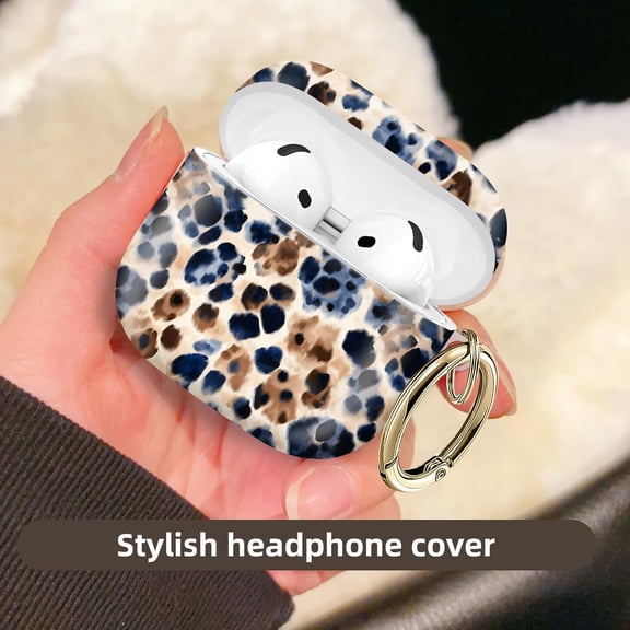 TG4THT-Compatible with AirPod 4 Protective case with Gold Key Ring for 2024 Fourth Generation AirPod. Shockproof, dustproof, Wireless Headphone Protective case.Colorful Leopard Pattern