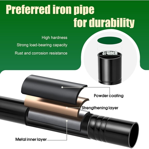 TG4THT-Double Shepherds Hooks for Outdoor, 2-Pack Heavy Duty Garden Pole for Hanging Bird Feeder, Plant Baskets, Solar Light Lanterns, Garden Plant Hanger Stands with 5 Base Prongs