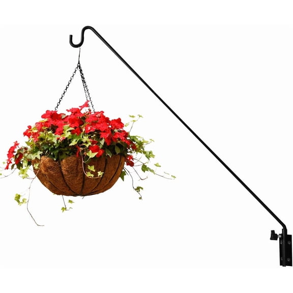 TG4THT-Extended Reach Deck Hook Wall Pole Wall Mounted, Extensible and Adjustable 28 inch to 43 inch Bracket for Hanging Bird Feeder,Plants,Wind Chimes,Lanterns