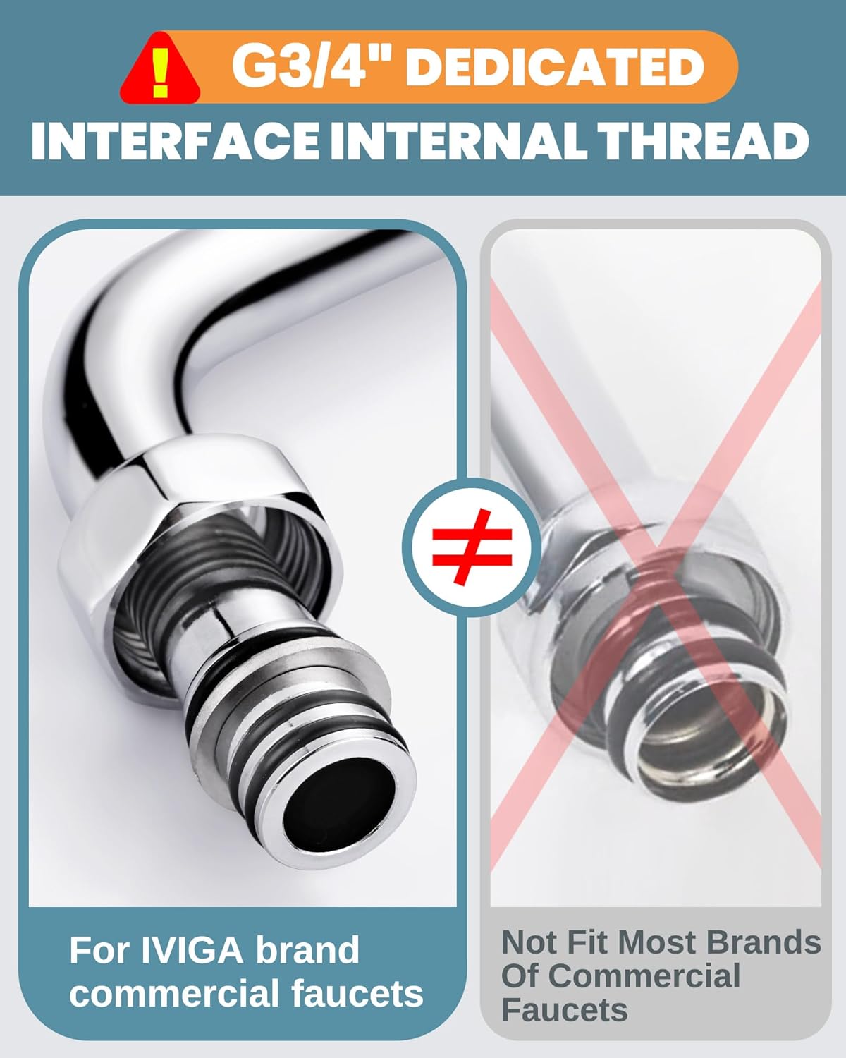 Internal Threaded Faucet TG4THT-G3/4 Internal Thread Commercial Faucet Swivel Spout Replacement ...