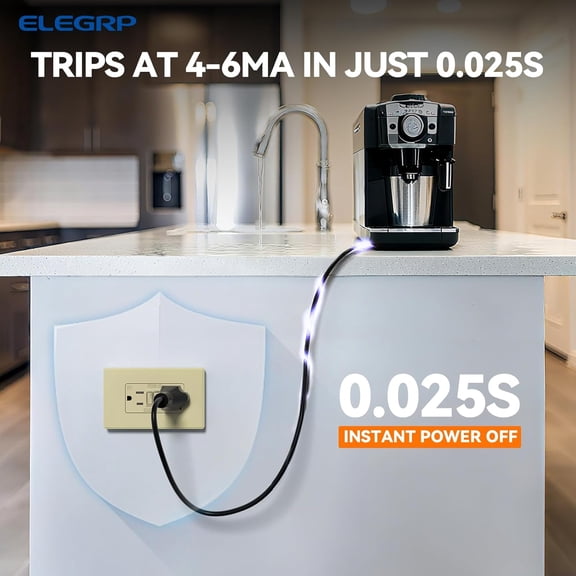 TG4THT-GFCI Outlet 15 Amp, Self-Test GFI Electrical Outlet with Thinner Design, TR Tamper Resistant GFCI Receptacle, Ground Fault Circuit Interrupters with Wall Plate, UL Listed, Matte Ivory, 1 Pack