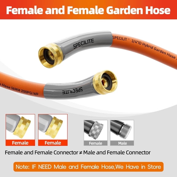 TG4THT-Garden Water Hose 15 ft x 3/4 in with Female to Female Connector, Small Leader Hose for Hose Reel, Heavy Duty, Flexible & Lightweight, Water Pipe, Outdoor Water Hose Extension Adapter