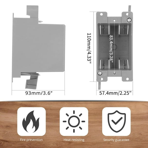 TG4THT-HXH (Pack of 3) Old Work Box 1-Gang, 20 cu. Inches Electrical Outlet Box Old Work with Living Hinges Adjustable Mounting Tabs, ETL, Grey.