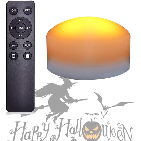 TG4THT-Halloween LED Pumpkin Lights with Remote Timers Battery Operated Jack-O-Lantern Lights Bright Flickering Flameless Electric Candles for Halloween Decor Holiday Decorations 2 Pack White