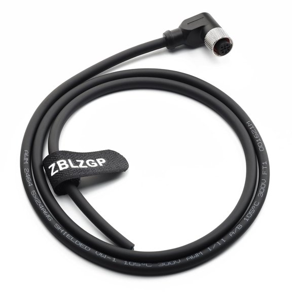 TG4THT-Industrial Grade Right Angle M12 5-Pin A-Coded Female Pigtail, Open End Wiring, 18 AWG Shielded Cable for PLC Connections 5M