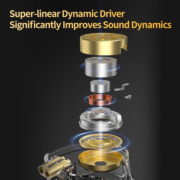 TG4THT-KZ ZSN Pro 2 in-Ear Monitors Headphones Metal Earphones 1BA+1DD Hybrid Technology HiFi Bass Clear Sound IEMs Noise Cancellation Earbuds Wired for Musicians Singer Audiophile(Yellow,with Mic)