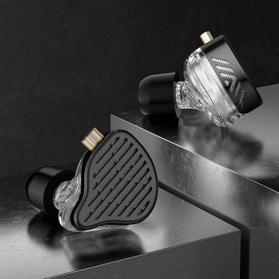 TG4THT-KZ x HBB PR2 in Ear Monitor Headphones 13.2mm Planar Magnetic Driver in-Ear Wired Earphones HiFi Earbuds IEMs with Detachable 2pins Cable for Musicians Audiophiles DJ Stage(Black,with Mic)