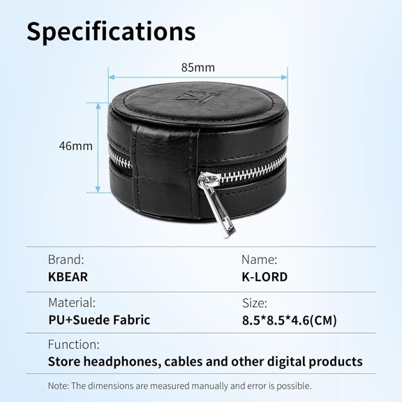 TG4THT-Kbear K-Lord Zipper Earphone Storage Case,ZS10 PRO in Ear Monitor Portable Carrying Earbud Case,Travel Carrying Box,Earphone Storage Bag for IEM,in Ears,Earbuds