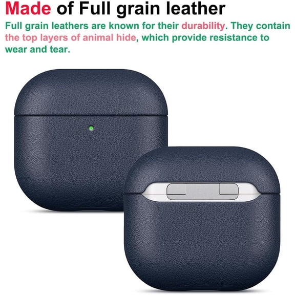 TG4THT-LOPIE Leather Case for AirPods 4 - Handmade AirPods 4th Generation Case Cover with Lanyard - Made of Full Grain Leather - Air Pod Drop Protection Hard Shell Cover - Wireless Charging Compatibl