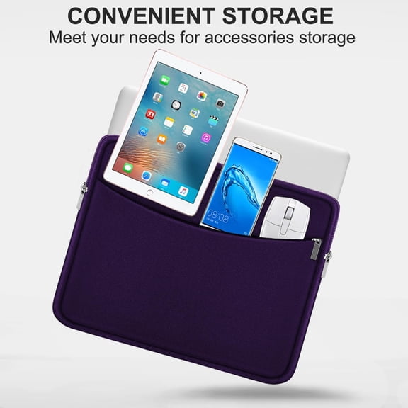 TG4THT-Laptop Sleeve Case 15.6 inch, Shockproof Protective Laptop Cover Carrying Computer Bag with Accessory Pocket Portable Computer Sleeve Compatible with HP, Dell, Lenovo, Asus, Dark Purple