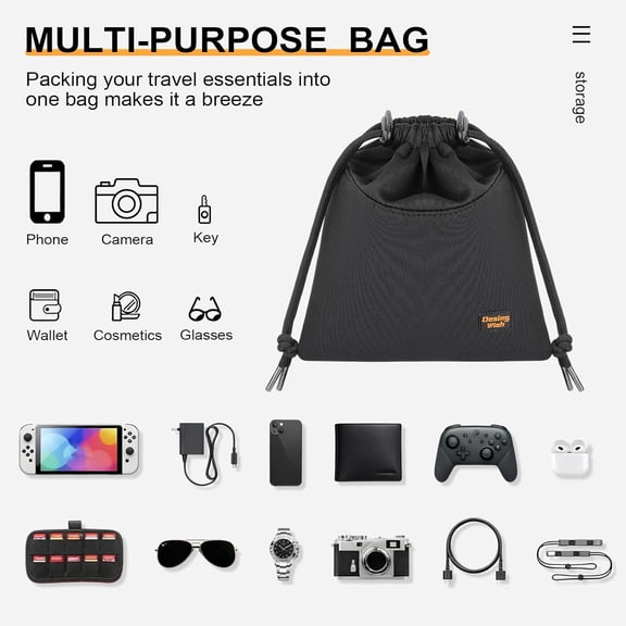 TG4THT-Lightweight Headphone Storage Bag, Portable Headset Carrying Pouch Headphone Case Bag Soft Travel Pouch for Over-Ear Headphones/Gaming Headsets/Neckband Earbuds (Large Black)