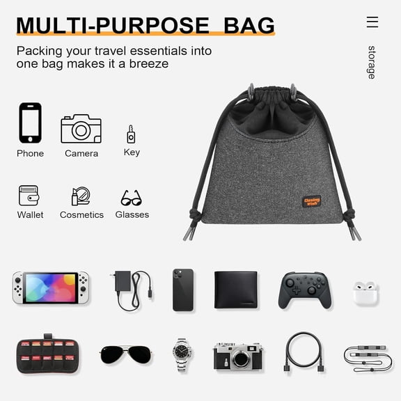 TG4THT-Lightweight Headphone Storage Bag, Portable Headset Carrying Pouch Headphone Case Bag Soft Travel Pouch for Over-Ear Headphones/Gaming Headsets/Neckband Earbuds (Small Grey)