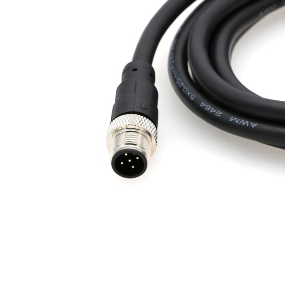 TG4THT-M12 5 Pin Male Actuator Signal Industrial Shielded Cable Sensor A-Coded Ethernet Connector for Fieldbus Module Device Network 2M/6.6FT