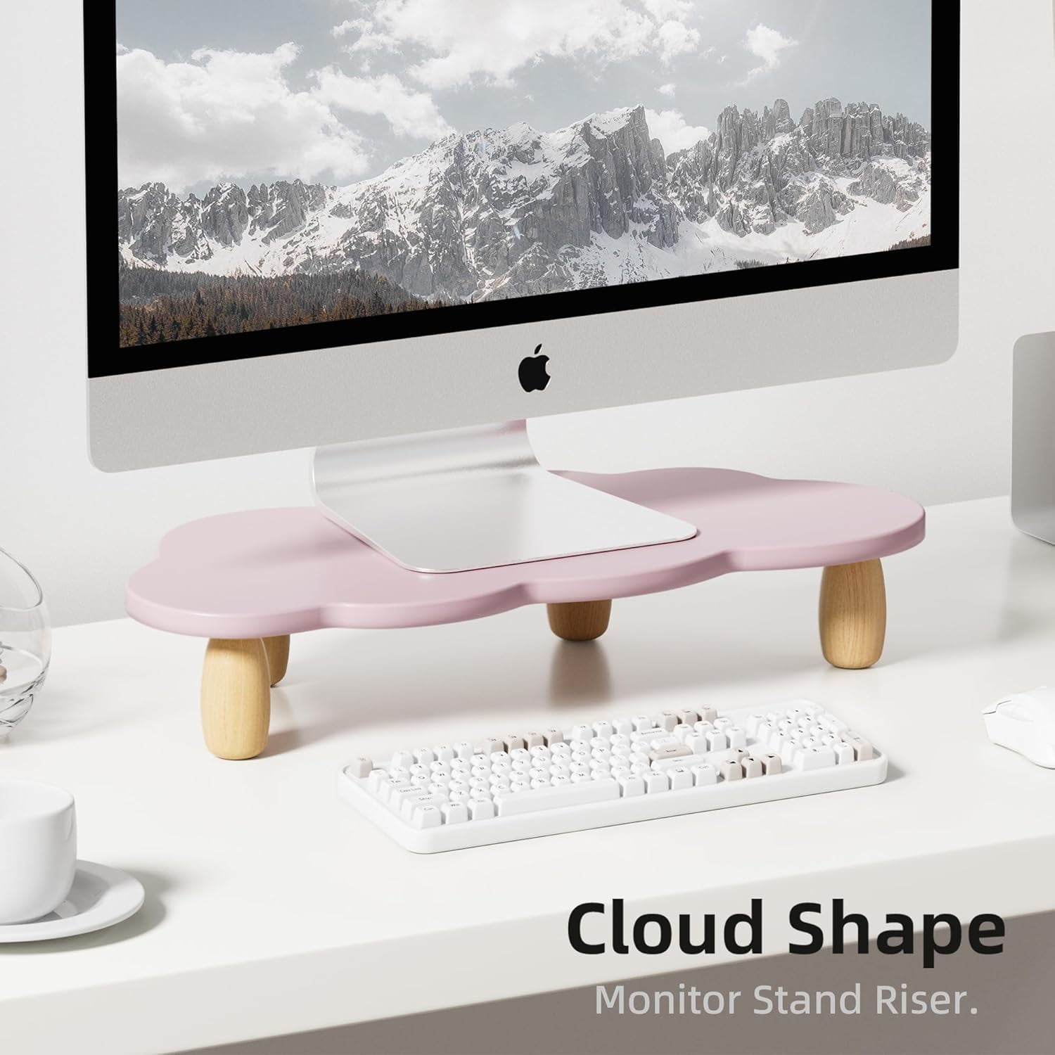 TG4THT-Monitor Stand Riser,Cloud Shape Wood Computer Monitor Stand ...
