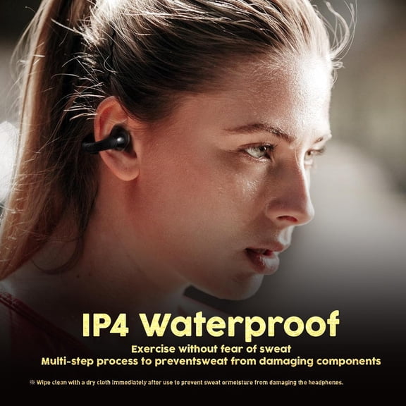 TG4THT-Open Ear Headphones True Wireless Bluetooth Headphones, Ear Clip Earbuds, Sweat Resistant, Fast Charging, 24HRS Playtime, Open Ear Earbuds for Workout, Driving, Meeting, (E-88)