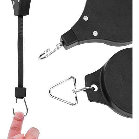 TG4THT-Pack Plant Hook Pulley, Retractable Plant Hanger Easy Reach Hanging Flower Basket for Garden Baskets Pots and Birds Feeder Hang High up and Pull Down to Water Or Feed (White 4Pack)