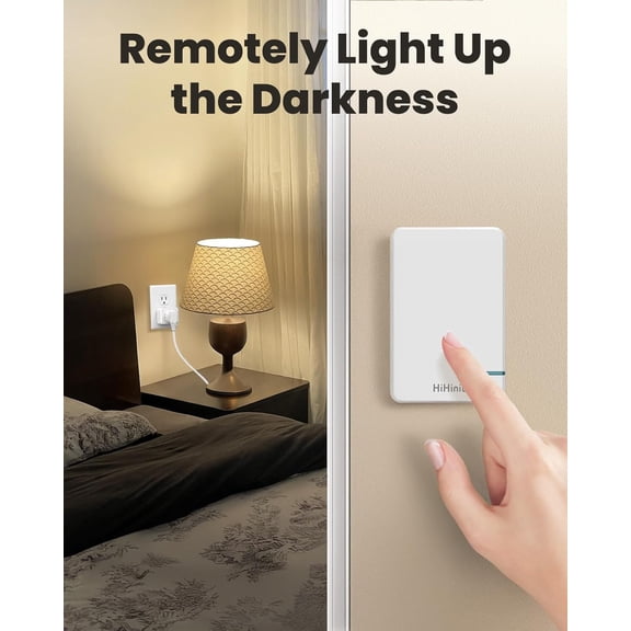 TG4THT-Remote Control Outlet Plug Switch, Portable Wireless Light Switch, No Wiring Needed, 300 ft, 15A/1500W, Programmable, for Household Appliances