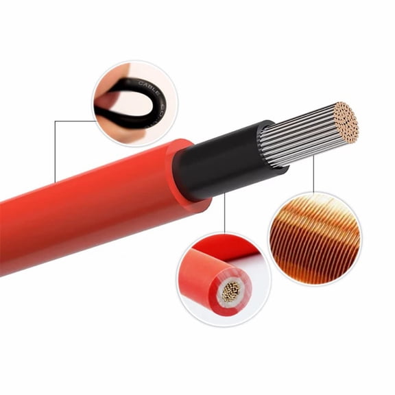 TG4THT-Solar Cable PV Cable, Solar Panel Photovoltaic Wire, Double Insulated Single Cable 6mm (10AWG), 10m, Black, TUV (6mm 10M, Black)