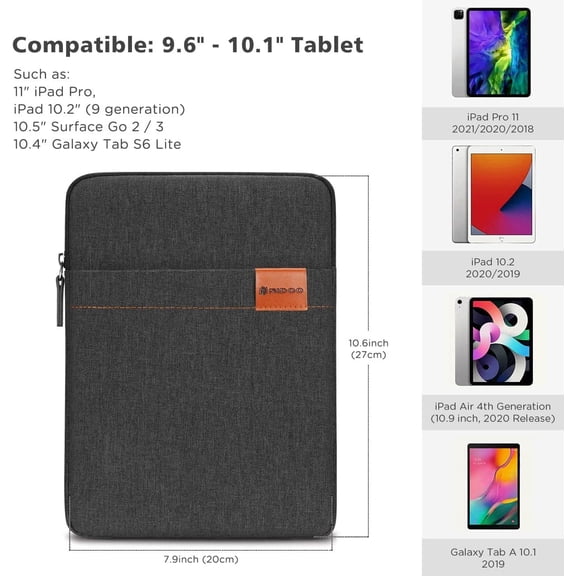 TG4THT-Tablet Sleeve Bag for 10.2" 10.9" 11 inch iPad / 10.9" iPad Air Gen 4 5/11" iPad Air M2 M3 2025 /iPad Pro M4, 10 inch Laptop Carrying Case Vertical for 10.5" Surface Go 3/ Samsung Galaxy A8 S8