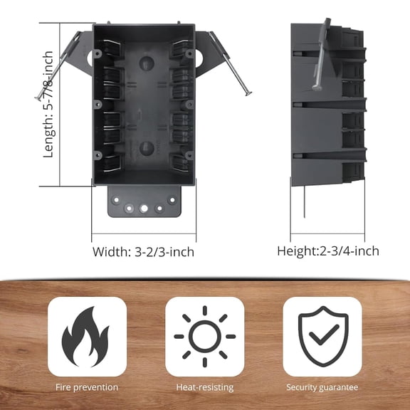 TG4THT-Three Gang Grey New Work Electrical Box, 44 Cubic Inch Electrical Boxes for Outlets with ETL Listed.(6 Pack)