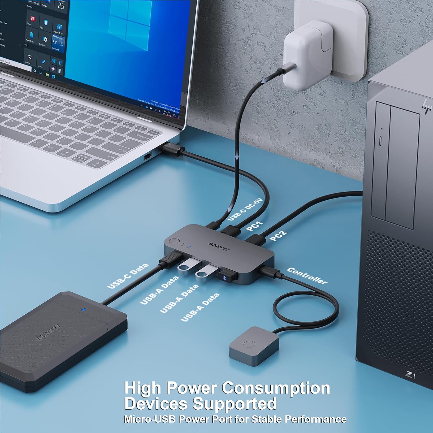 Usb Switch For Desktop TG4THT-USB 3.0 Switch, USB Switcher 2 Computers Share 3*USB 3.0 and 1 ...