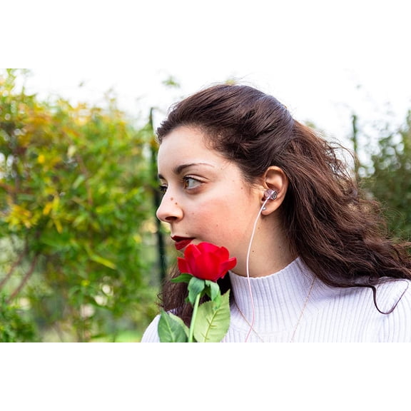 TG4THT-Ultra Wired Earbuds in-Ear Headphones, 5 Years Warranty, Earphones with Microphone, Noise Isolating Ear Buds, Memory Foam for iPhone, Samsung, School Students, Kids, Women, Small Ears - Pink