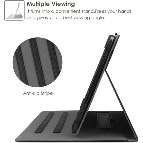 TG4THT-Universal 9",9.7",10.1",10.2",10.5",10.9",11" Tablet Case,Multi-Viewing Angels Stand Folio Case Cover with Handstrap for for iPad, Samsung,Other 9-11 inch Tablet,Apricot Flower