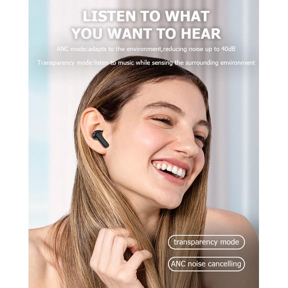 TG4THT-Wireless Touchscreen Earbuds with Smart Touch Screen Case - True Wireless Bluetooth ANC Active Noise Cancelling Earbuds - Blue Tooth Earphones for iPhone Android In Ear Headphones