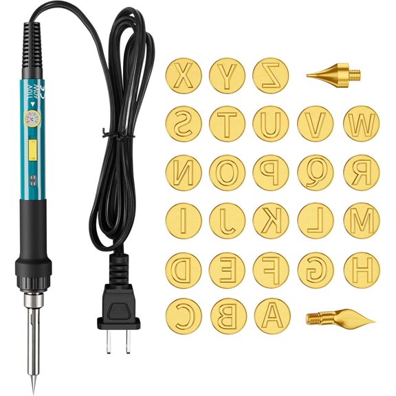 TG4THT-Wood Burning Tool,60W Soldering Iron with 34pcs Interchangeable Tips,38-in-1 Adjustable Temperature,Solder Wire,Stand,Pump,Soldering Wood Burning Kit for Electronics Hobby DIY 110V