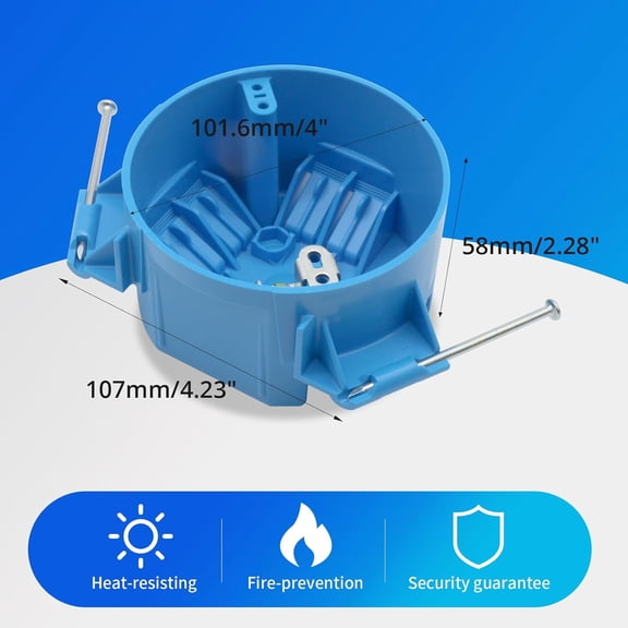 TG4THT-XIUTE 6 Pack PVC Round Ceiling Electrical Box,ETL Listed,for DIY and Home Decoration,1 Gang Nail New Work Box