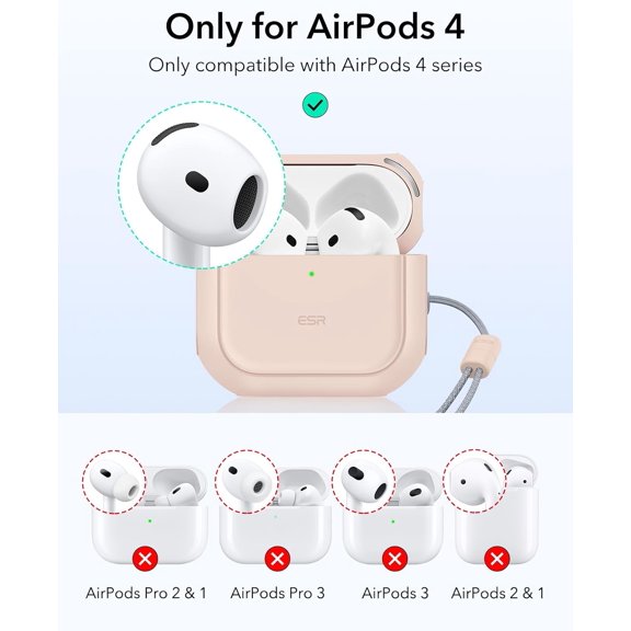 TG4THT-for AirPods 4 Case, Compatible with AirPods 4th Generation Case (2024) (USB-C), Compatible with MagSafe, Drop Protection Cover with Lanyard, Magnetic Lid Lock, Orbit Hybrid Series, Desert Tita