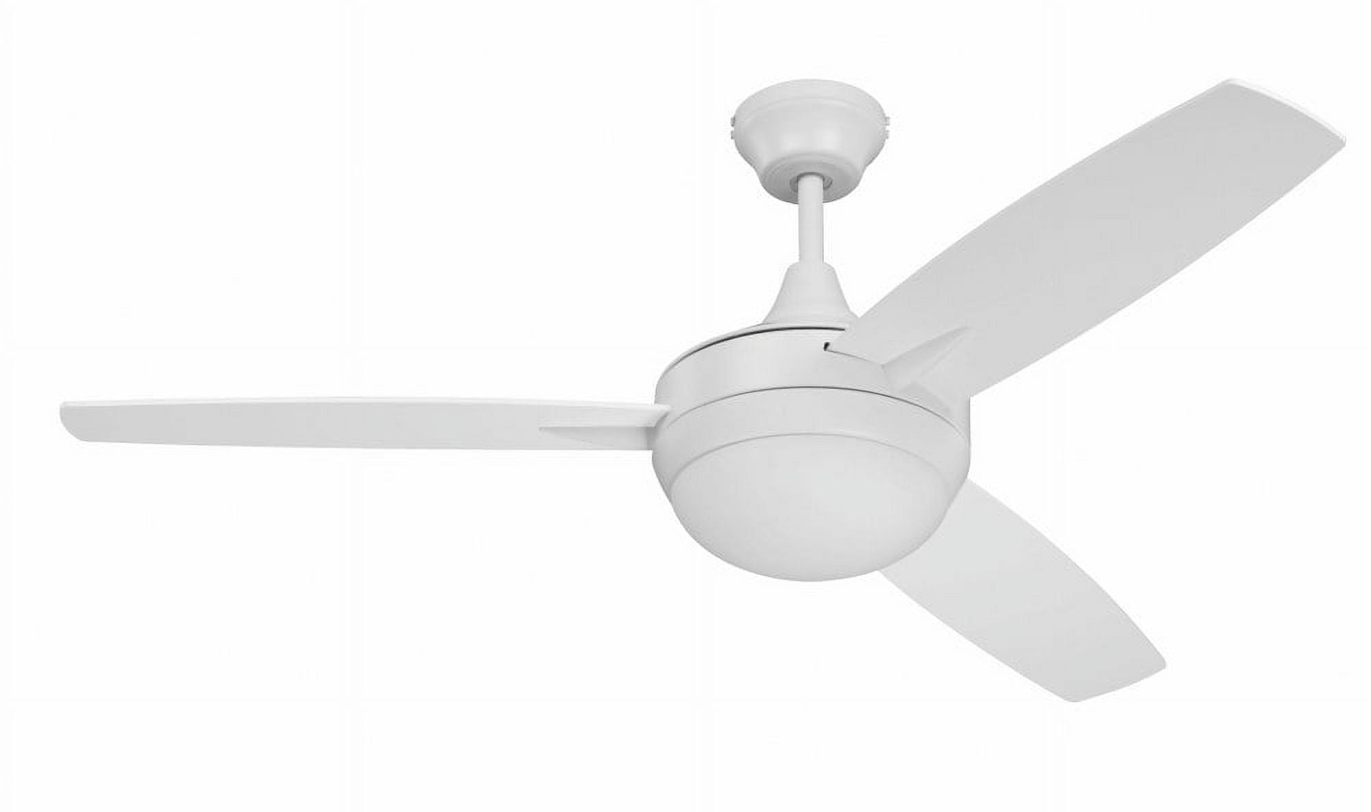 White 52'' Modern Minimalist Ceiling Fan with LED Light