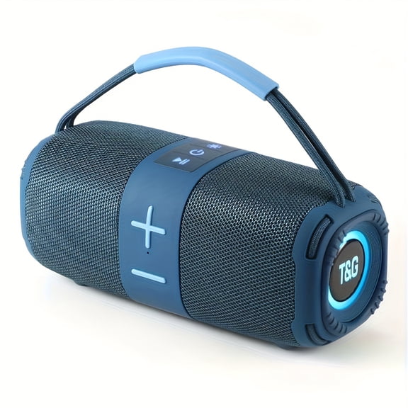 TG668 IPX4 Waterproof Outdoor Speaker with Color LED Lights, Wireless Bluetooth, USB/TF/FM/TWS Stereo, Portable for Phone/Tablet/TV, Includes Cables, Perfect for Party & Travel