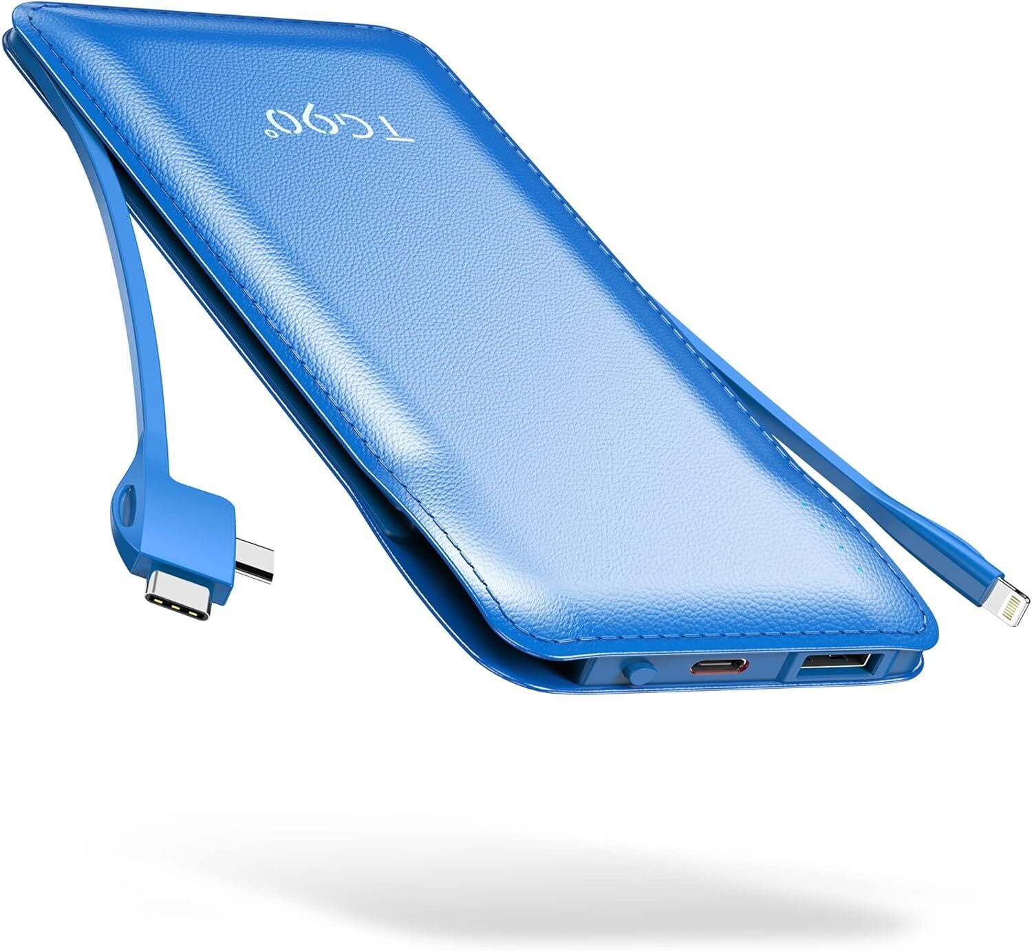 TG90° Power Bank with Built in AC Wall Plug, Ultra Slim 10000mah Portable Charge