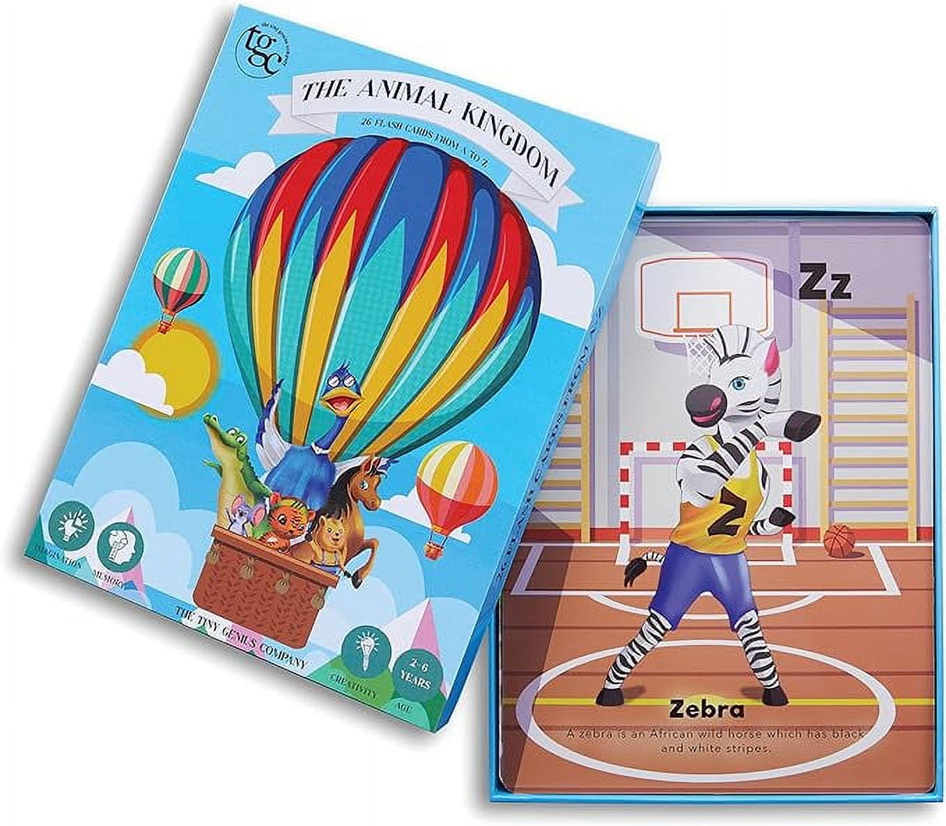 TGC Alphabet Flashcards, 26 Pc Jumbo ABC Animal Learning Flash Cards