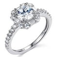 thumbnail image 1 of TGDJ 14k White Gold 3 MM Round Cubic Zirconia Engagement/Wedding Ring| Elegant Jewelry Box |Standard Design | 1 Carat Dazzling Cubic Zirconia Round-Cut Center Stone (6), 1 of 6