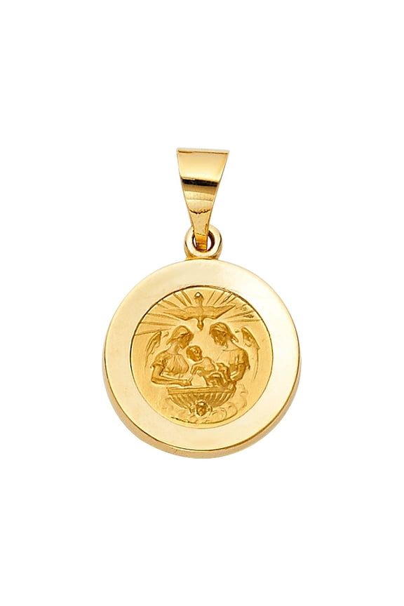 TGDJ 14k Yellow Gold Religious Baptism Pendant