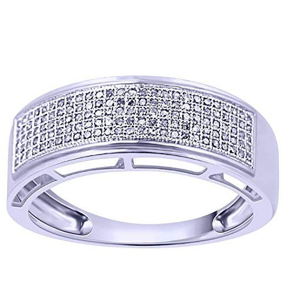 TGDJ .925 Sterling Silver 0.3 Ct Round Cut Diamond Ring