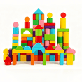thumbnail image 1 of TGGPL Wooden Building Blocks, 100-Piece Set of Sorting & Stacking Toys in 8 Colors and 11 Shapes, Classic Toddler Toys for Girls & Boys Ages 2+, 1 of 8