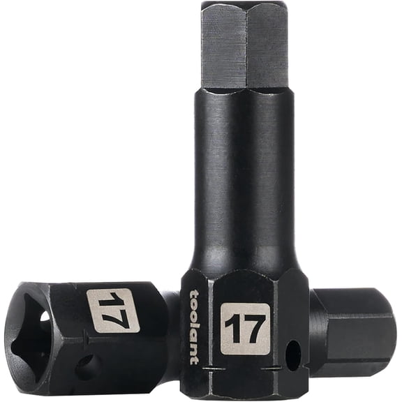 TGHTBA-1/2" drive 17mm impact hex bit socket set 2PCS, Hex Drive, S2 Steel Air Drive Allen Socket set,Impact GradeAnti-Roll Design