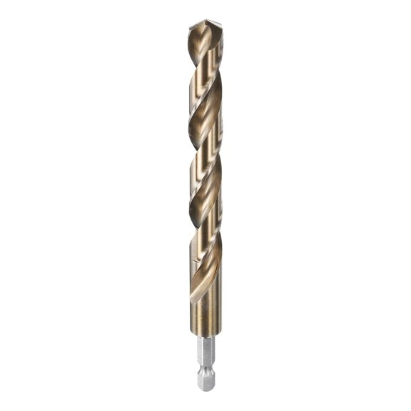 TGHTBA-1/4" Hex Shank Drill Bit 31/64" Gold Oxide M35 High Speed Steel Twist Drill Bit 135 Degree Split Point Tip Drilling Tool with Quick Change Hex Shank for Metal Wood Plastic