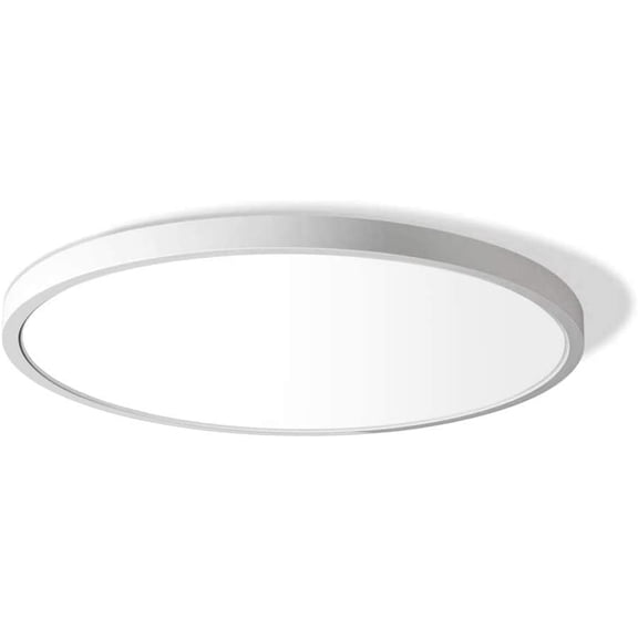 TGHTBA-12 Inch LED Flush Mount Ceiling Light Fixture, 2800K Warm White, 3200LM, 24W, Flat Modern Round Lighting Fixture, 240W Equivalent White Ceiling Lamp for Kitchens, Bedrooms.etc.