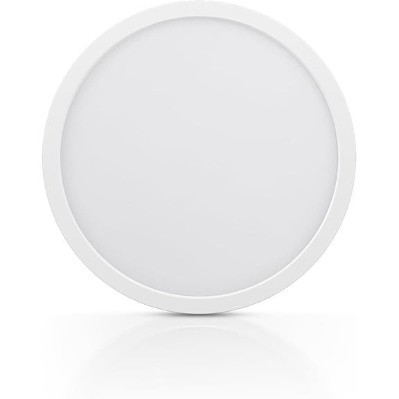 TGHTBA-12Inch LED Flush Mount Ceiling Light, 5CCT Selectable Surface Mount Round Flat Panel Light, 28W 2400Lm, Dimmable LED Lighting Fixture for Kitchen, Bedroom, Laundry, ETL Listed