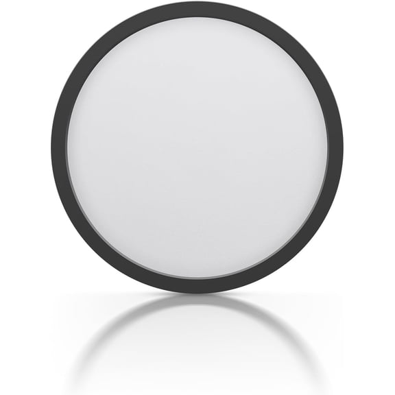 TGHTBA-12inch Black LED Flush Mount Ceiling Light, 5CCT Selectable Surface Mount Flat Panel Light, 28W 2400Lm, Dimmable Low Profile Lighting Fixture for Kitchen, Bedroom, Laundry, ETL Listed