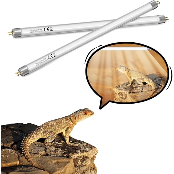 TGHTBA-12inch T5 8W 10.0 Reptile UVB Bulb T5 UVB Reptile Light Bulb UVA UVB Lamp Tube for Bearded Dragons Turtles Chameleon and Lizards Tropical Desert Reptiles- 2Pack